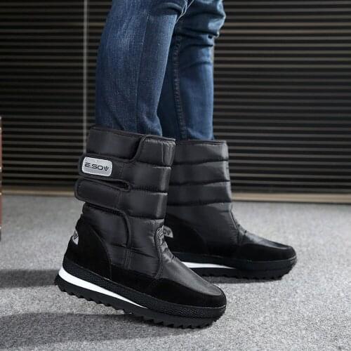 Winter new mens and womens non-slip waterproof snow boots lovers short tube thickened warm snow shoes in tube cotton boots