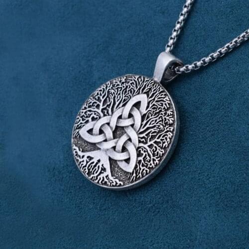 12PCS Tree Of Life Fashion Pagan Jewelry Vintage Celtics Knot Trinity Pendant Necklace