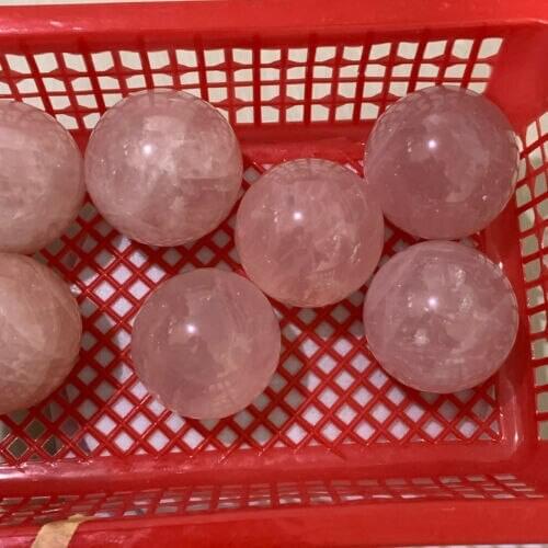 2.2 LB Natural pink rose quartz crystal ball for treatment 45-50mm\ 6-7PC
