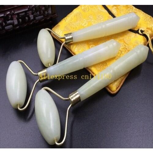 50pcs/lot Free Shipping Natural Face jade massage stone Facial Relaxation Slimming Tool Body Jade Roller Massager