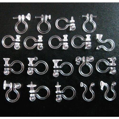 50 PCS Resin Stealth Transparent Ear Clip For Jewelry Making Clear U-shaped Earrings DIY Jewelry Findings