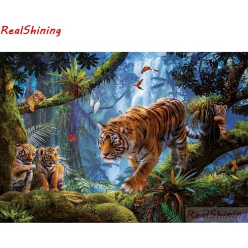 5D Diy Diamond Painting Cross Stitch full Square Diamond Embroidery tiger picture for room Decor H2470