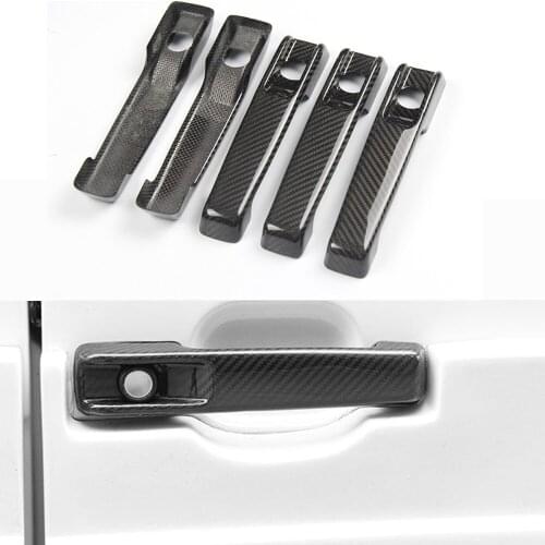 Car styling 3K Real Carbon Fiber Auto Outer Door Handle Cover Trim Sticker For Benz G-Class G500 G63 W463 W464 Sticker Caps