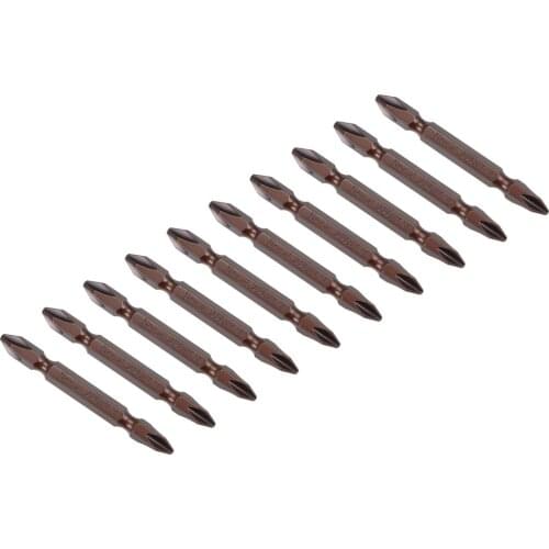 Uxcell 10 Pcs PH2 Magnetic Phillips Double Head Screwdriver Bits, 1/4 Inch Hex Shank 2.56-inch Length S2 Power Tool
