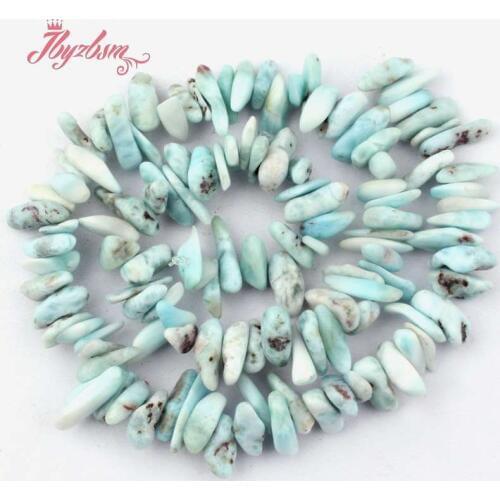 8-10x10-15mm Irregular Stick Larimar Beads Natural Stone Beads For DIY Necklace Bracelats Jewelry Making Loose 15" Free Shipping