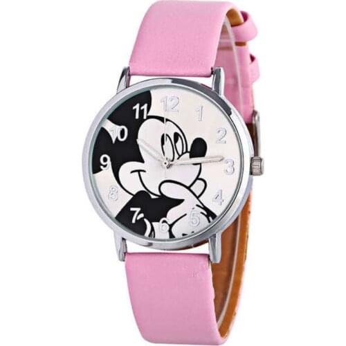 Reloj Mujer Women 's Watches 2021 Five Colors Leather Women Quartz Watches Ultra-Thin Cartoon Mickey Dress Bear Women Clock часы