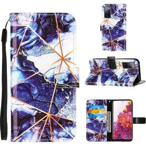 Wallet Case Marbled Pattern Leather Cover For Samsung Galaxy S20 FE Case Kickstand Protection Case For Galaxy S20 FE 5G Cover