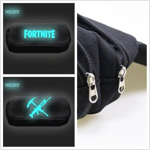 Fortnite Night Pencil Case Black Canvas Student Creative Pencil Case Boys Girls Learning Stationary Bag Kids Birthday Gift