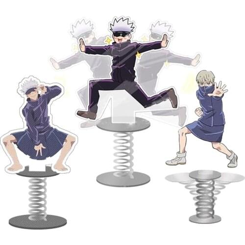 Anime Jujutsu Kaisen Action Figure Gojou Satoru Spring Shake Fighter Jujutsu Kaisen Inumaki Toge Shaking Acrylic Standing model