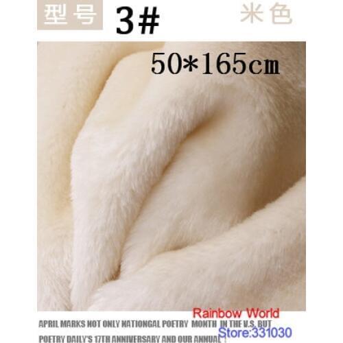 3# cream Height 8mm Minky fleece plush PV velvet velboa fabric for DIY sewing Stuff toy pet home sleepcoat pillow(50*165cm)