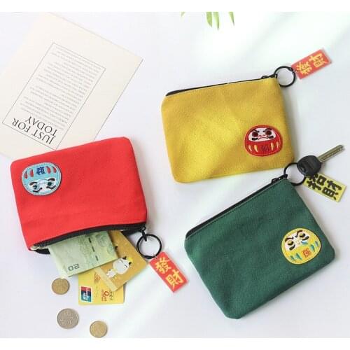 Day Department canvas money purse female short lovely student zero purse girl heart is small and fresh