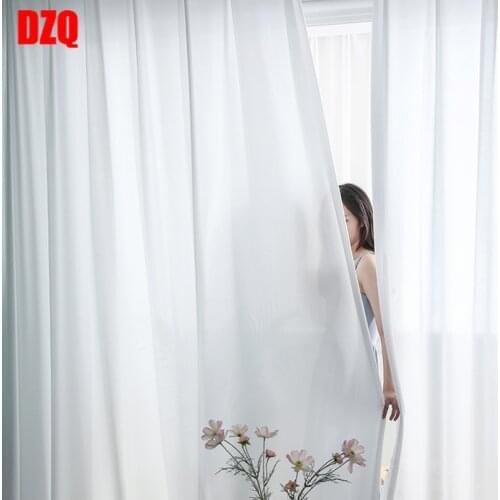 Quality Luxurious Chiffon Solid White Sheer Curtains for Living Room Bedroom Decoration Window Voiles Tulle Curtain