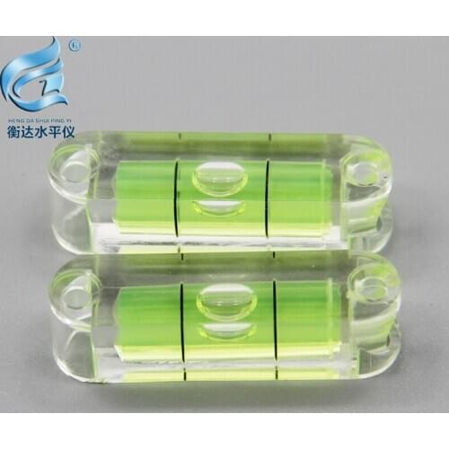 10 Pieces/Lot) square spirit level with mounting hole level meter mini high precision level plastic level bubble high precision