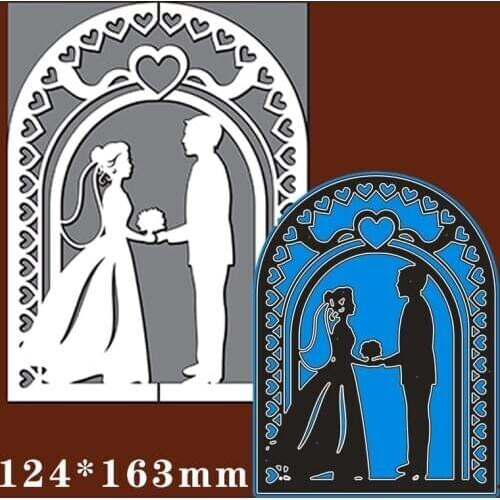 124*163mm wedding couple New Metal Cutting Dies Scrapbook paper decoration template Embossing DIY Paper Card Craft