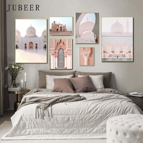 Islamic Wall Art Muslim Architecture Canvas Painting Pictures for Home Design Posters and Prints Living Room Decoration Home