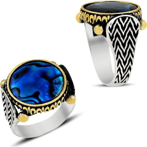 925 Silver Special Deep Ocean Desing Men Rings