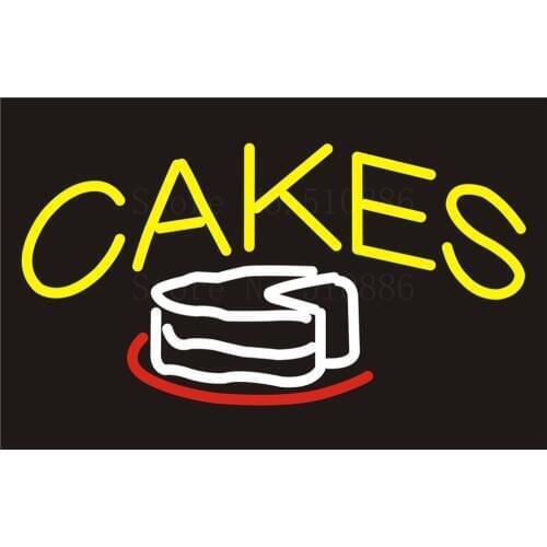 NEON Sign Board Bagel Food Cakes Bakery Real GLASS Tube PUB Restaurant Signboard Display Store Shop Light Custom Signs 17*14"