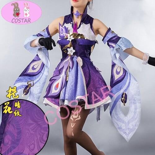 New Game Genshin Impact Keqing Cosplay Costume halloween costumes for women Mixed Purple