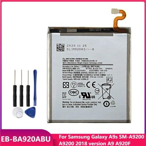 Original Phone Battery EB-BA920ABU For Samsung Galaxy A9s SM-A9200 A9200 2018 version A9 A920F Replacement Batteries 3800mAh