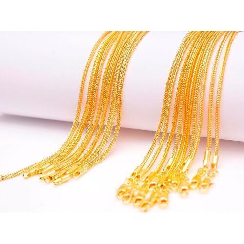 20 PCS mens and womens personality tide jewelry 16-30 inches foxtail 18 k necklace chain