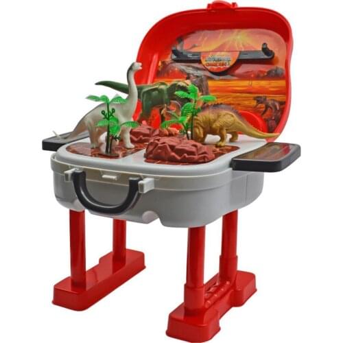 Dinosaur Toy Portable Pretend Play Dinosaur World Toy Suitcase Dinosaur Box Funny Role Play Kids Pretend Play Toys