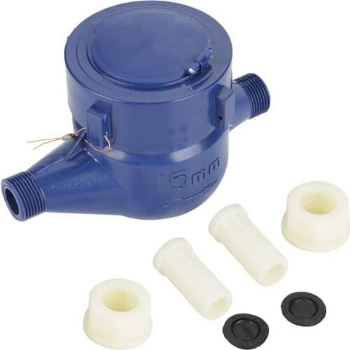 Water Meter Water Flow Meter 15mm 1/2 inch Cold Water Meter Compatible with Garden & Home use Wet Table Measuring Tool