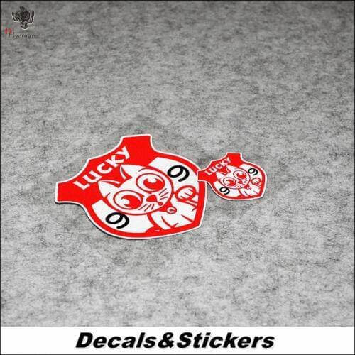 NO.L046 JDM Lucky Cat Red 99 3M Reflective Modified Stickers Car Helmet MOTO GP Waterproof Decals Racing Motorcycle