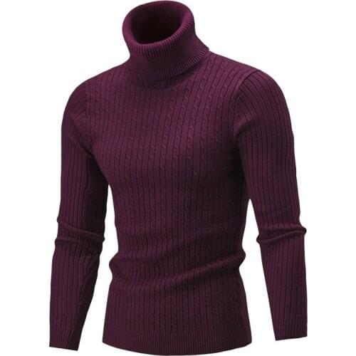 New Winter High Neck Thick Warm Sweater Man Turtleneck Brand Men Sweaters Slim Fit Pullover Male Knitwear Male Double collar 3XL