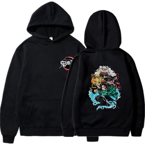 Anime Demon Slayer Hoodie Men Women Harajuku Kimetsu No Yaiba Spring Unisex Streetwear Sweatshirt Pullovers S-3XL