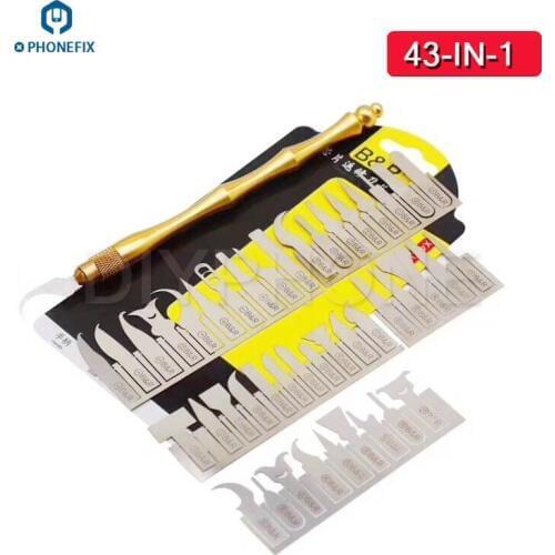 43 in 1 Thin Blade IC Chips Remover NAND Flash CPU Repair Tool for iPhone iPad Motherboard Soldering Repair Hand Tool