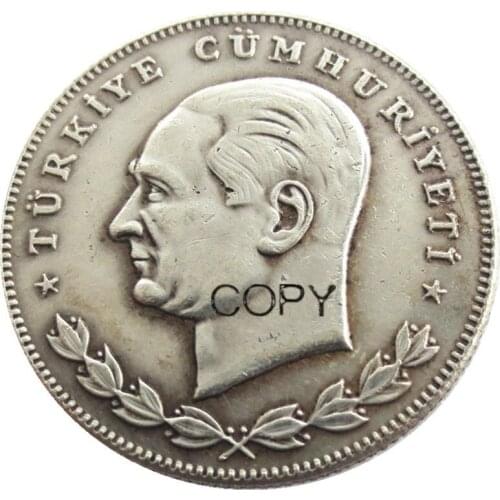 Turkey 1934 100 Kurus Silver Plated Copy Coin