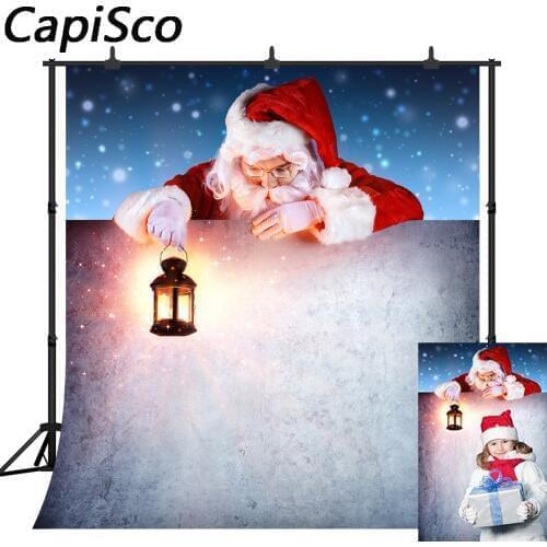 Capisco photography backdrops Merry Christmas Santa Claus Present Brick Wall Winter snow Vinyl Photo Background Studio Prop