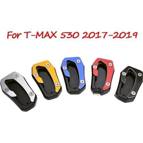 Motorcycle CNC Kickstand Foot Side Stand Extension Enlarge Pad Support Plate For Yamaha T-MAX 530 TMAX530 TMAX 530 2017-2019