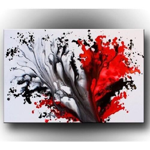 Handmade high quality thick knife abstract oil painting Inked Red Black abstract on Canvas Painting Decor Oil Painting artwork