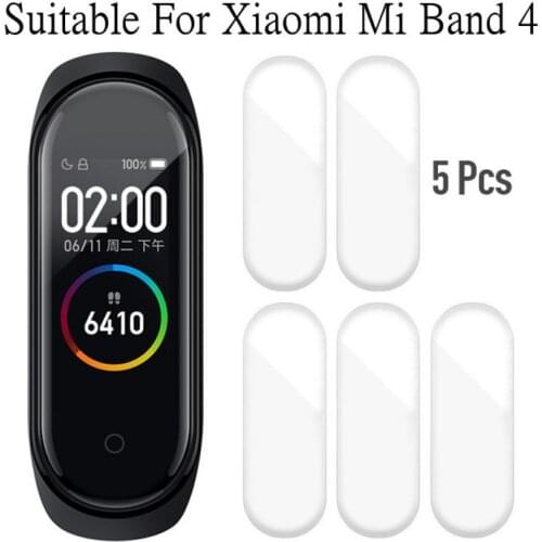 5Pcs Protective Film For XiaoMi Mi Band 4 Wristband Bracelet Full Screen Hydrogel Film For Mi Band 4 Strap Not Tempered Glass
