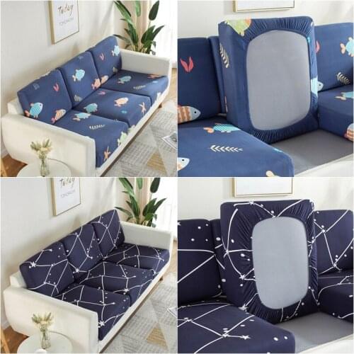 Starry Sky Sofa Seat Cushion Cover Elastic Fish Colorful Pet Kid Furniture Protector Stretch Washable Removable Slipcover