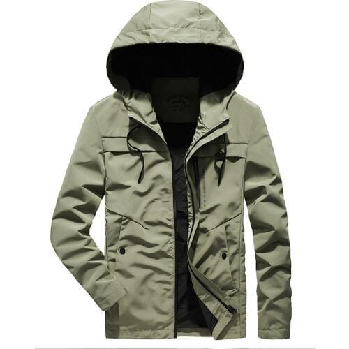 2019fashioni men hooded jacket zipper outwear multi pockets wind proof fast drying autumn casual blouse tops plus size outfit4XL