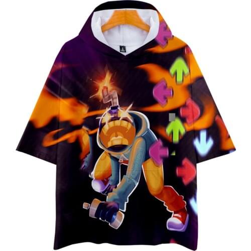 2021 Video Game Friday Night Funkin 3D Women Men Hooded T-shirt Summer Short Sleeve Harajuku Streetwear Hip Hop Regular Clothes
