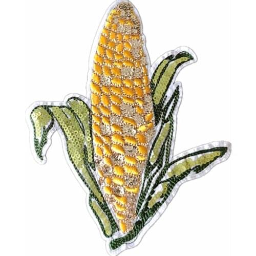 25CM Maize Patches For Clothing Luxury Yellow Sequins Strange Things Sequined Patch Clothes Stickers Christmas Large Biker Badge