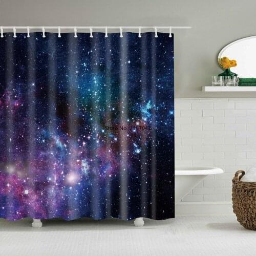 Night Starry Sky 3D Shower Curtains Bathroom Curtain Frabic Waterproof Polyester Bath Curtain With Hooks 180x180cm