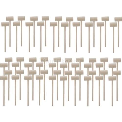 60 pcs Mini Wooden Hammer Leather Hammer Toy Crab Lobster Mallet Beating Gavel for Kid Balls Toy Pounder Replacement