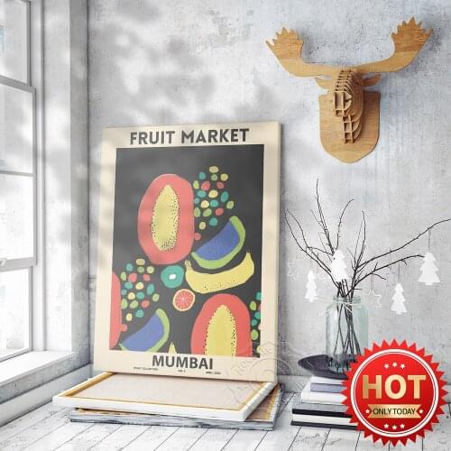 Astrid Wilson Mumbai Fruits Art Illustration Poster, Wilson Fruit Market Prints, Astrid Wilson Vintage Fruits Mural, Wall Art