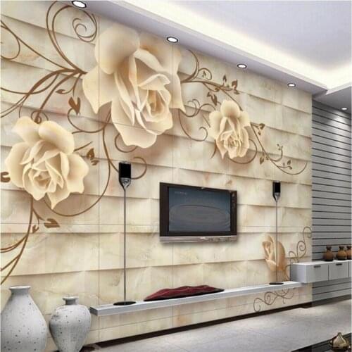 Beibehang Large wallpaper murals photo custom any size European-style ceramic tile wall art TV background wall murals wallpaper
