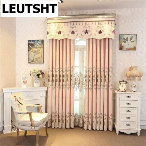 European Curtains for Living Dining Room Bedroom Custom-made Luxury Classic Embroidery Full Shade with High-grade Voile Curtain