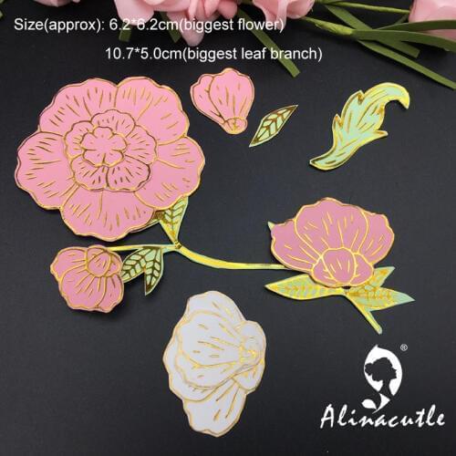 Hot Foil Plate hot foil stamping metal die 11pc Flower Leaf Set DIY Scrapbook Paper Craft Handmade Card Art Alinacutle