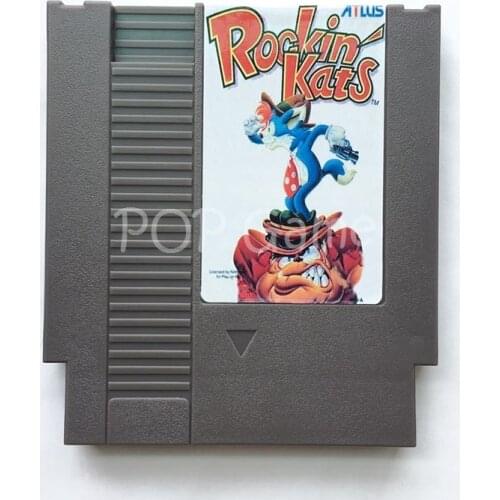 Rockin Kats 72 Pin Game Cartridge for 8 Bit Video Game Console Region Free English Language