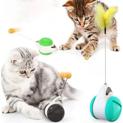 Cat Toys Tumbler Swing Toys for Cats Interactive Balance Car Cat Chasing Toy With Catnip Funny Pet Products