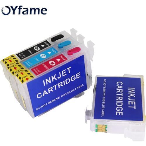 OYfame T200XL Cartridge T2001 T2002 T2003 T2004 Refillable Ink Cartridge For Epson XP-200 100 300 400 WF-2510 2520 2530 2540