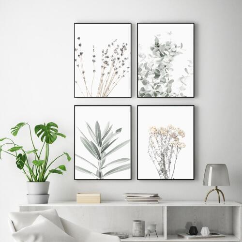 Lavender Eucalyptus Posters Botanical Canvas Painting Farmhouse Wall Decor Art Pictures Print Bedroom Decoration Scandinavian