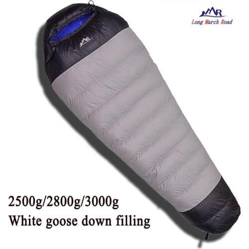 LMR Comfortable White Goose Down Filling 2500g/2800g/3000g Comfortable Can Be Spliced Camping Sleeping Bag Slaapzak